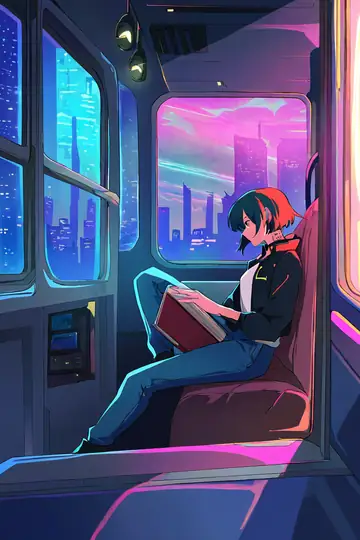 Cyberpunk Girl Train lofi wallpaper cyberpunk girl train 1537843239