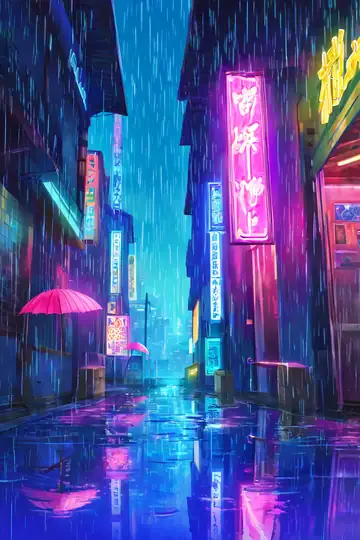 Cyberpunk Neon Rain lofi wallpaper cyberpunk neon rain 0017770683