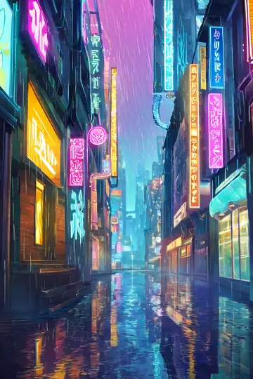 Cyberpunk Neon Rain lofi wallpaper cyberpunk neon rain 0366315676