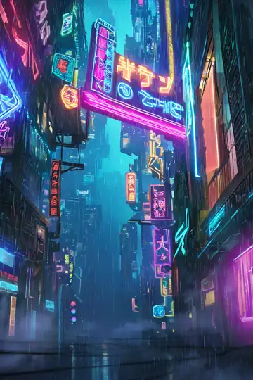 Cyberpunk Neon Rain lofi wallpaper cyberpunk neon rain 0385510610