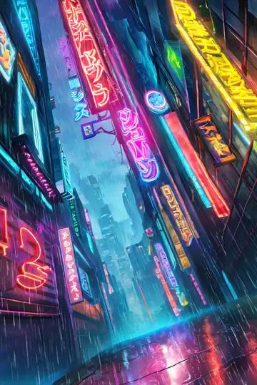 Cyberpunk Neon Rain lofi wallpaper cyberpunk neon rain 0643382283