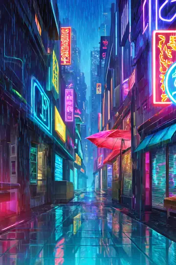 Cyberpunk Neon Rain lofi wallpaper cyberpunk neon rain 0927972676