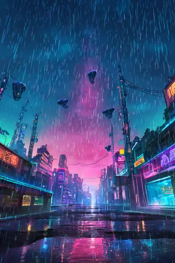 Cyberpunk Neon Rain lofi wallpaper cyberpunk neon rain 1121486020