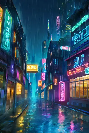 Cyberpunk Neon Rain lofi wallpaper cyberpunk neon rain 1380263341