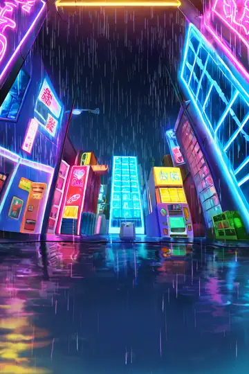 Cyberpunk Neon Rain lofi wallpaper cyberpunk neon rain 1405167147