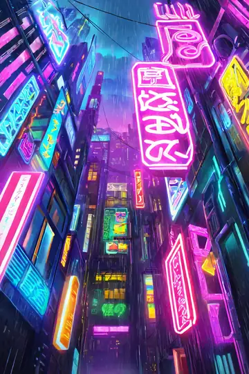 Cyberpunk Neon Rain lofi wallpaper cyberpunk neon rain 1473609559