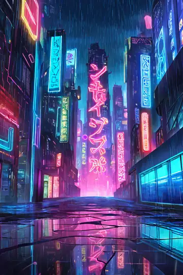 Cyberpunk Neon Rain lofi wallpaper cyberpunk neon rain 1516541312