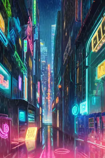 Cyberpunk Neon Rain lofi wallpaper cyberpunk neon rain 1563545556