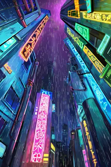 Cyberpunk Neon Rain lofi wallpaper cyberpunk neon rain 1603147484