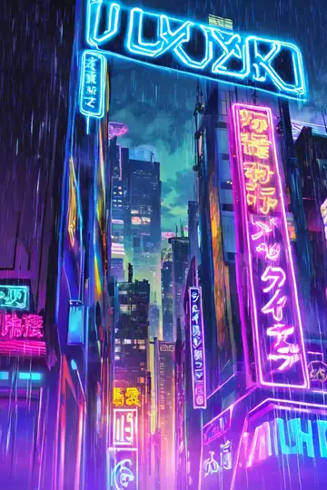 Cyberpunk Neon Rain lofi wallpaper cyberpunk neon rain 2075220018