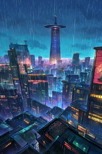 Cyberpunk Rooftop lofi wallpaper cyberpunk rooftop 0490930750