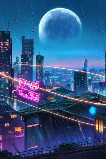 Cyberpunk Rooftop lofi wallpaper cyberpunk rooftop 0609346170