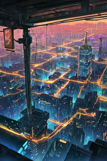Cyberpunk Rooftop lofi wallpaper cyberpunk rooftop 0866101432