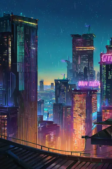Cyberpunk Rooftop lofi wallpaper cyberpunk rooftop 1002820340