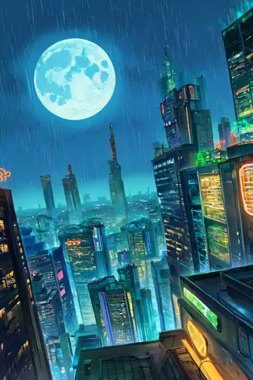 Cyberpunk Rooftop lofi wallpaper cyberpunk rooftop 1858179029