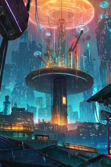 Cyberpunk Rooftop lofi wallpaper cyberpunk rooftop 2128188940