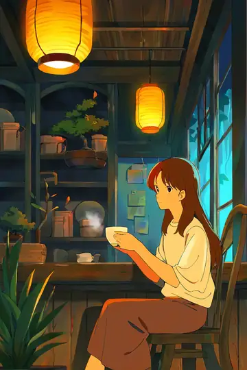 Girl Cafe Japan lofi wallpaper girl cafe japan 0462494184