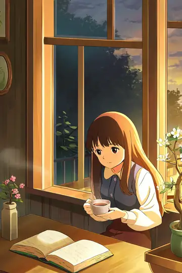 Girl Cafe Japan lofi wallpaper girl cafe japan 0594318552