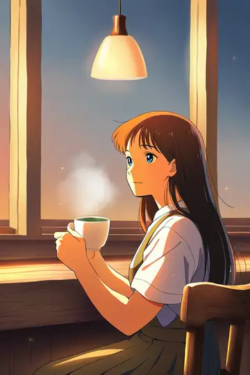 Girl Cafe Japan lofi wallpaper girl cafe japan 0605978232