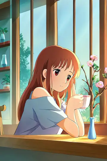 Girl Cafe Japan lofi wallpaper girl cafe japan 0989241645