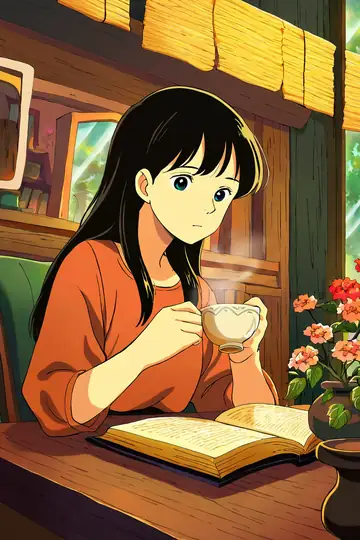 Girl Cafe Japan lofi wallpaper girl cafe japan 2053982879