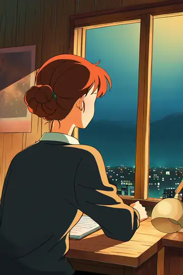 Girl Desk Night Lamp lofi wallpaper girl desk night lamp 1206891224