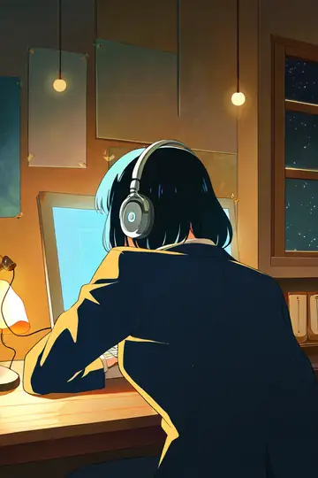 Girl Desk Night Lamp lofi wallpaper girl desk night lamp 1426702652