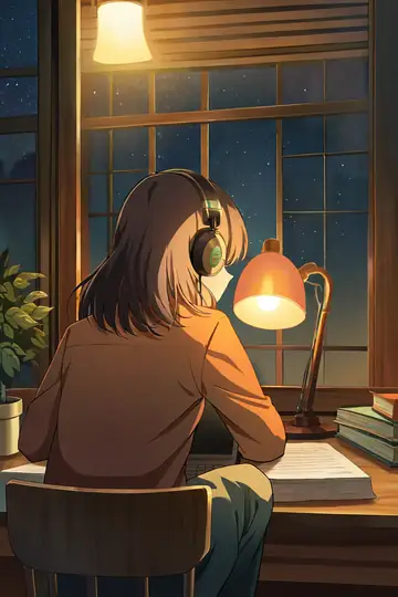 Girl Desk Night Lamp lofi wallpaper girl desk night lamp 1504585455