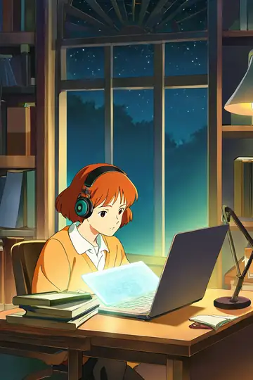 Girl Desk Night Lamp lofi wallpaper girl desk night lamp 2118392623
