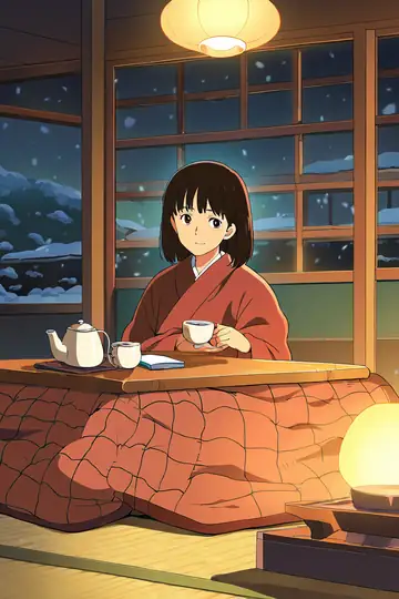 Girl Kotatsu Winter lofi wallpaper girl kotatsu winter 0099160200