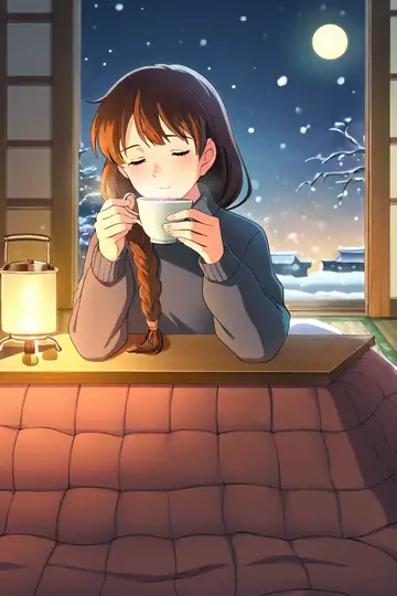 Girl Kotatsu Winter lofi wallpaper girl kotatsu winter 0482106707