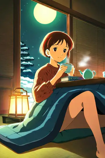 Girl Kotatsu Winter lofi wallpaper girl kotatsu winter 0596828616