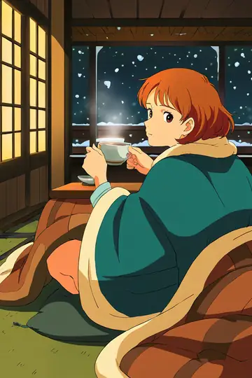 Girl Kotatsu Winter lofi wallpaper girl kotatsu winter 0824596578