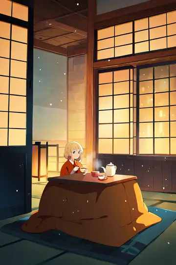 Girl Kotatsu Winter lofi wallpaper girl kotatsu winter 1349720903