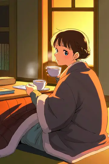 Girl Kotatsu Winter lofi wallpaper girl kotatsu winter 1397801844