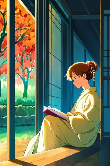 Girl Reading Engawa lofi wallpaper girl reading engawa 0089806003