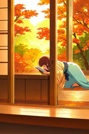 Girl Reading Engawa lofi wallpaper girl reading engawa 0189784261