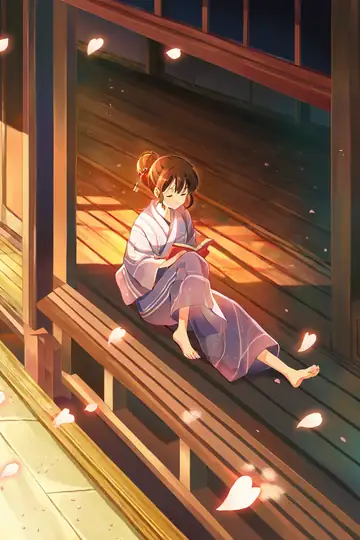Girl Reading Engawa lofi wallpaper girl reading engawa 0202440848