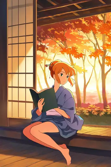 Girl Reading Engawa lofi wallpaper girl reading engawa 0323807081