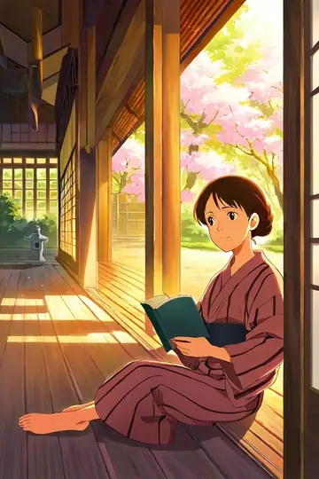 Girl Reading Engawa lofi wallpaper girl reading engawa 0360191221