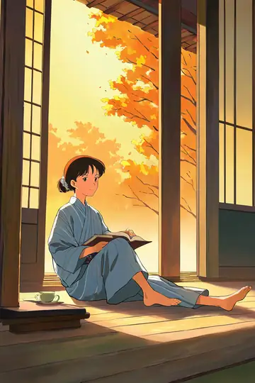 Girl Reading Engawa lofi wallpaper girl reading engawa 0392661817