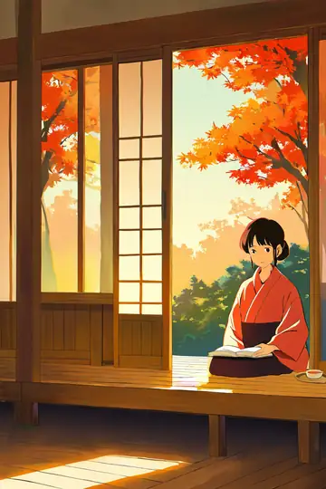 Girl Reading Engawa lofi wallpaper girl reading engawa 0483633082