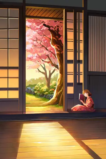 Girl Reading Engawa lofi wallpaper girl reading engawa 0504448238