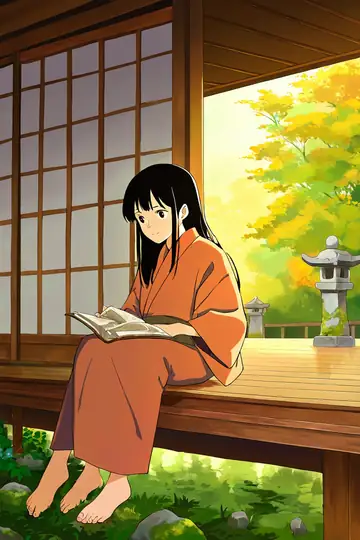 Girl Reading Engawa lofi wallpaper girl reading engawa 0569824589