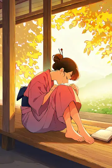 Girl Reading Engawa lofi wallpaper girl reading engawa 0864835845
