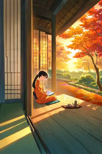 Girl Reading Engawa lofi wallpaper girl reading engawa 0870002331
