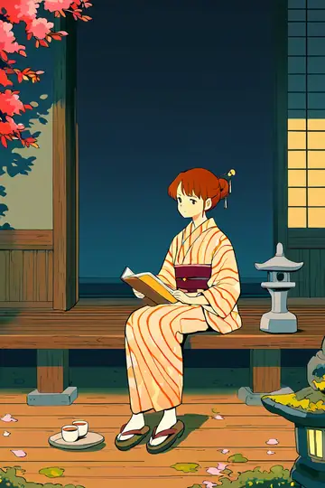 Girl Reading Engawa lofi wallpaper girl reading engawa 1227064474