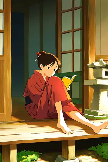 Girl Reading Engawa lofi wallpaper girl reading engawa 1568376129