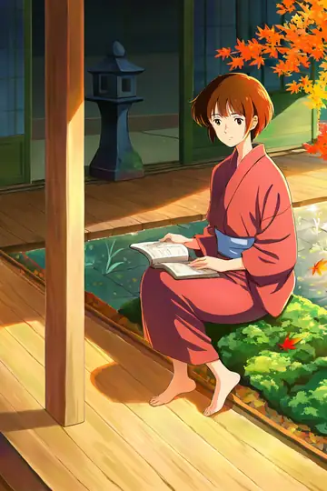 Girl Reading Engawa lofi wallpaper girl reading engawa 1621434066