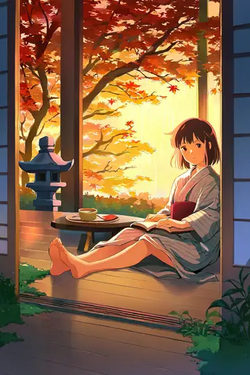 Girl Reading Engawa lofi wallpaper girl reading engawa 1748097829